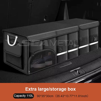 Large Capacity Car Trunk Organizer 36L/72L/110L Foldable Car Storage Box Waterproof Storage Bag for Fishing Camping