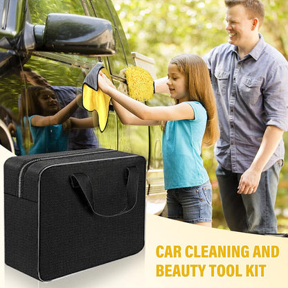 Auto Reinigungsset - 20-Teiliges Autopflege Set Für Innenraum Und Außen - Autowaschset Mit Bürsten, Polierschwämmen, Reinigungsgel Und Mehr - Praktische Tragetasche Inklusive