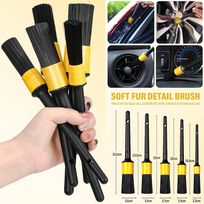 Auto Reinigungsset - 20-Teiliges Autopflege Set Für Innenraum Und Außen - Autowaschset Mit Bürsten, Polierschwämmen, Reinigungsgel Und Mehr - Praktische Tragetasche Inklusive