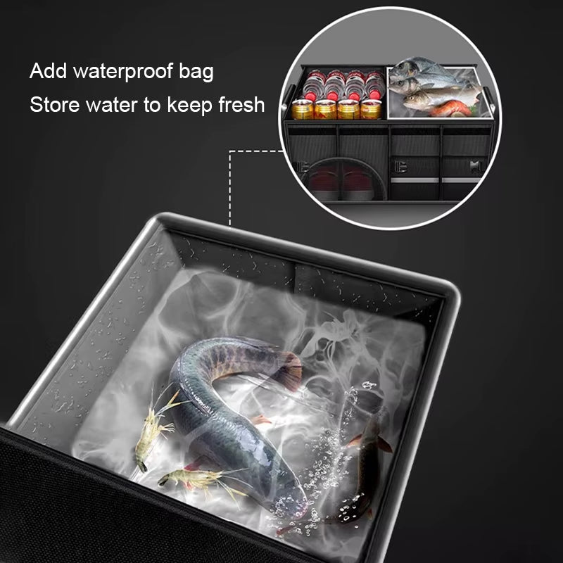 Large Capacity Car Trunk Organizer 36L/72L/110L Foldable Car Storage Box Waterproof Storage Bag for Fishing Camping